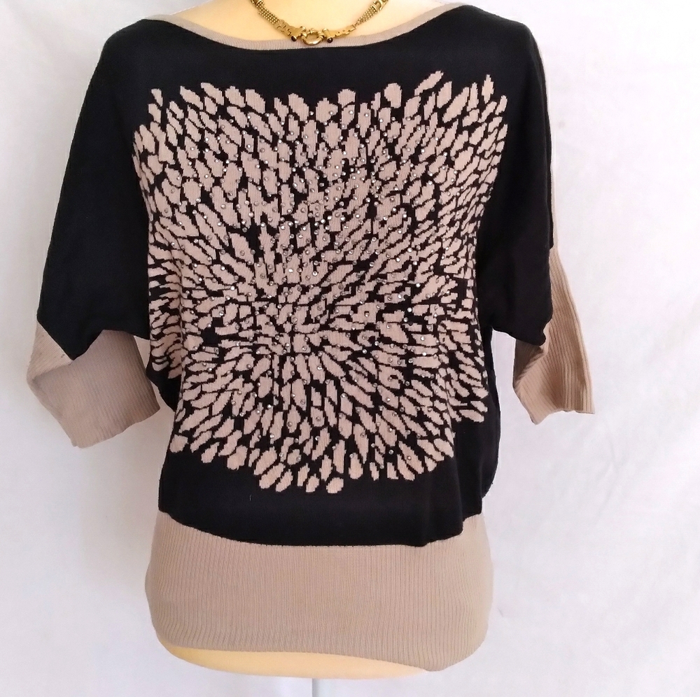 Tracy M sequin boatneck pullover sweater sz M